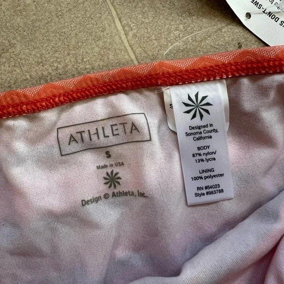 Athleta Full Bikini Swim Bottom Size Small Orange - Picture 3 of 5